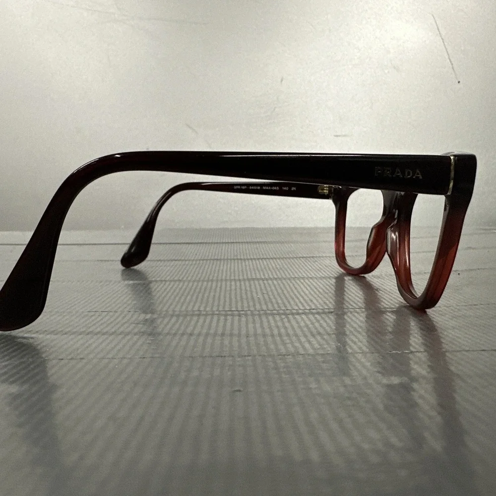 Authentic Prada SPR16P 54 MAX-OA5 140  Red Gradient Cat Eye only Frames Italy